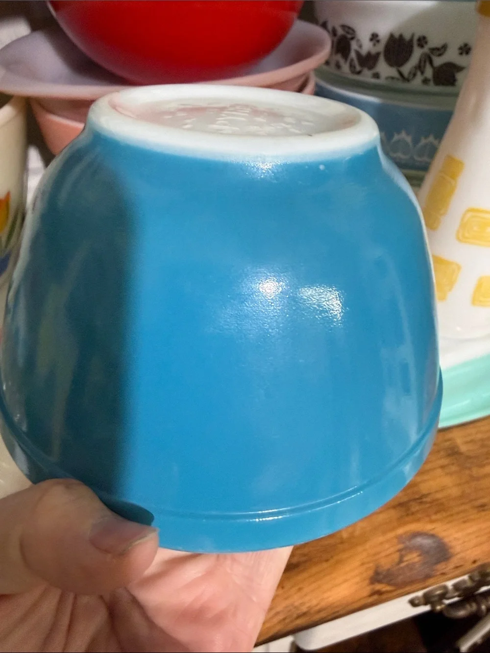 Pyrex Blue primary Rare TM 401 Mixing Bowl